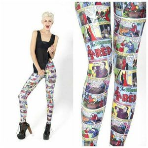 Blackmilk COMICS WOMAN in RED Leggings sz SMALL